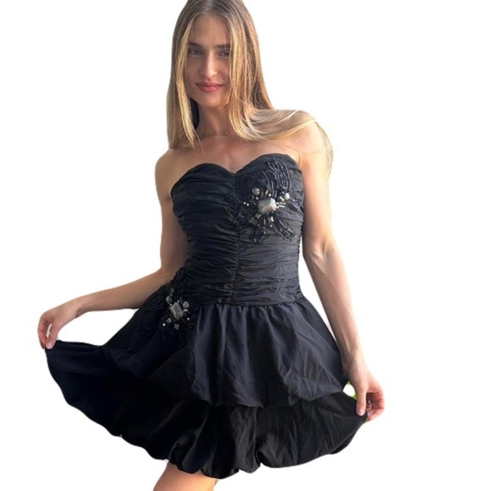 Bebe Strapless Jewel Accent Dress